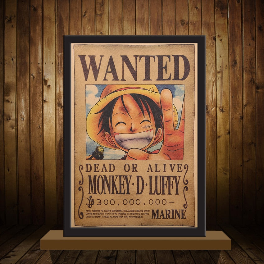 One Piece Wanted Poster Monkey D. Luffy Wall Sticker