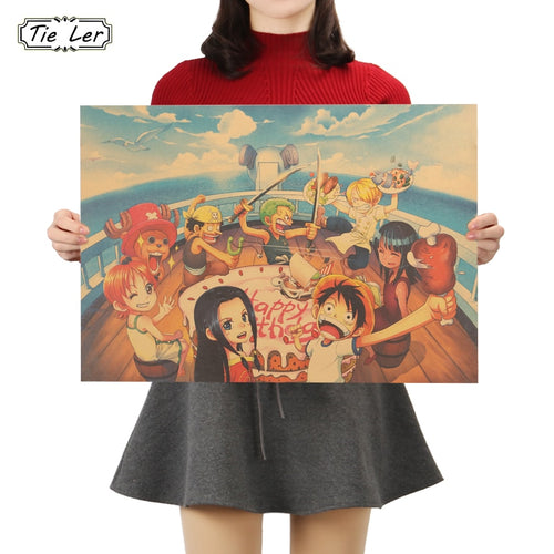 One Piece L Style Chibi Birthday Party Poster