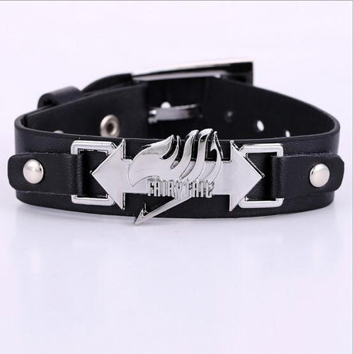 MOSU Free shipping Cosplay Fairy Tail black bracelets fashion anime Punk bracelets fashion gifts