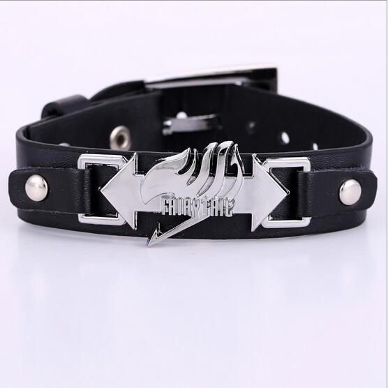 MOSU Free shipping Cosplay Fairy Tail black bracelets fashion anime Punk bracelets fashion gifts