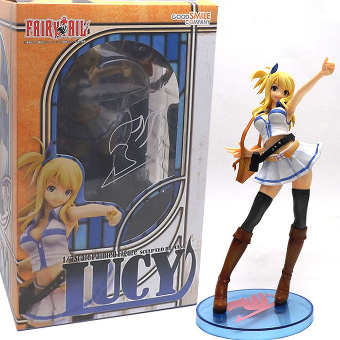 Sexy Fairy Tail Lucy Heartfilia White Skirt Figure